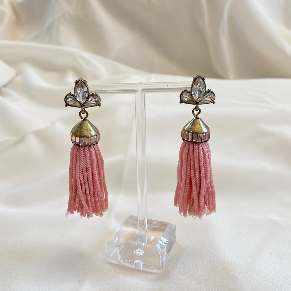 4/$25-Tassel Jewel Pink GemStones Earrings Jewelry
